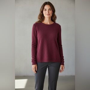 J. Jill Long Sleeve Chenille Sweater Burgundy Size Large